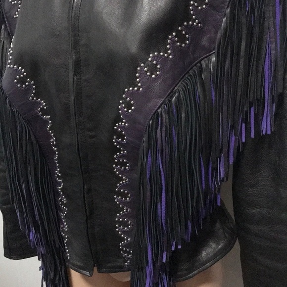 Leather Gallery Fringe Tassel Jacket Motorcycle - Picture 3 of 12